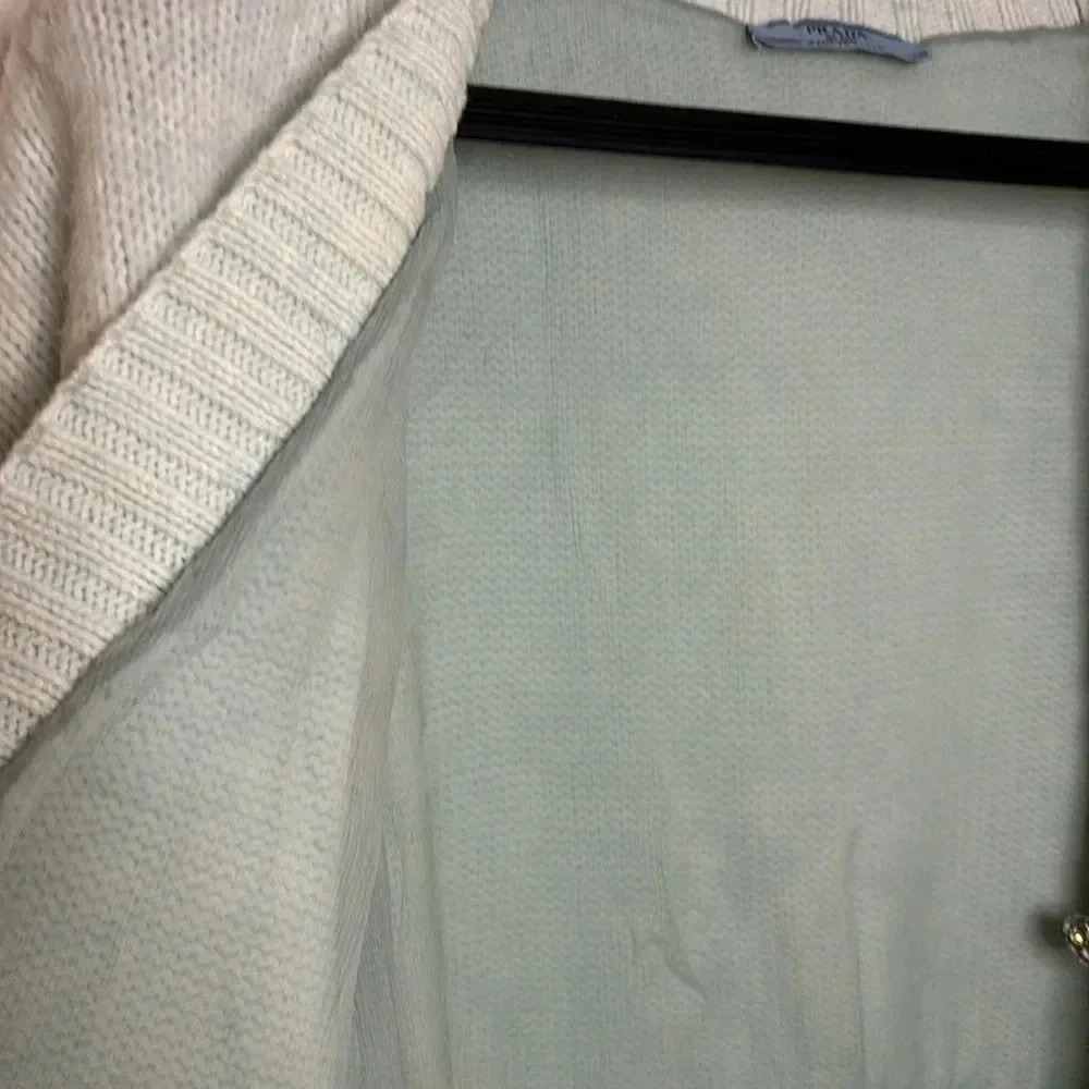 VGC Prada womens oversized light seafoam wool cardigan current size 40 - Picture 9 of 13